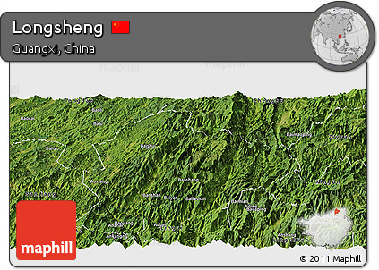 Satellite Panoramic Map of Longsheng