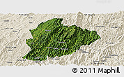 Satellite Panoramic Map of Longsheng, shaded relief outside