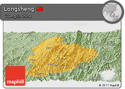 Savanna Style Panoramic Map of Longsheng