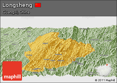 Savanna Style Panoramic Map of Longsheng