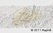 Shaded Relief Panoramic Map of Longsheng, lighten, semi-desaturated