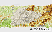 Shaded Relief Panoramic Map of Longsheng, physical outside