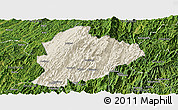 Shaded Relief Panoramic Map of Longsheng, satellite outside