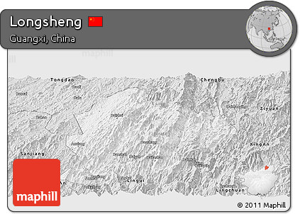 Silver Style Panoramic Map of Longsheng