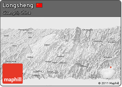 Silver Style Panoramic Map of Longsheng