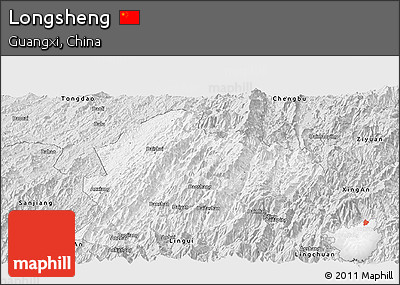 Silver Style Panoramic Map of Longsheng