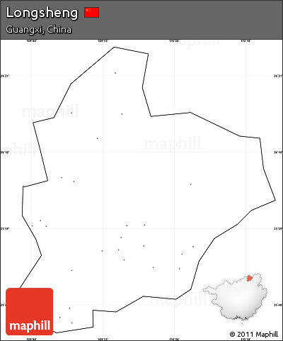 Blank Simple Map of Longsheng, cropped outside, no labels