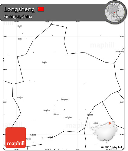 Blank Simple Map of Longsheng