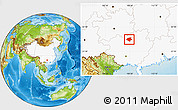 Physical Location Map of Luocheng, highlighted country