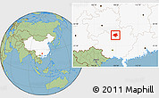 Savanna Style Location Map of Luocheng, highlighted country