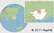 Savanna Style Location Map of Luocheng, highlighted parent region