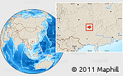 Shaded Relief Location Map of Luocheng