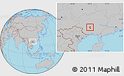 Gray Location Map of Nanning