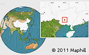 Satellite Location Map of Nanning, highlighted country