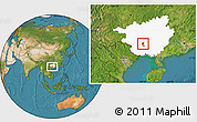 Satellite Location Map of Nanning, highlighted parent region