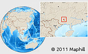 Shaded Relief Location Map of Nanning