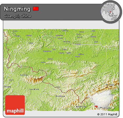 Physical 3D Map of Ningming