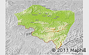 Physical 3D Map of Ningming, lighten, desaturated