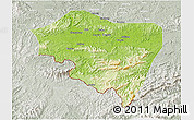 Physical 3D Map of Ningming, lighten, semi-desaturated