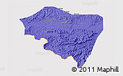 Political 3D Map of Ningming, cropped outside
