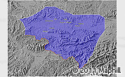 Political 3D Map of Ningming, desaturated