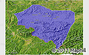 Political 3D Map of Ningming, satellite outside