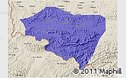 Political 3D Map of Ningming, shaded relief outside