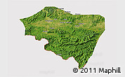 Satellite 3D Map of Ningming, cropped outside
