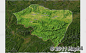 Satellite 3D Map of Ningming, darken