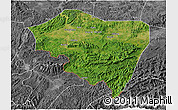 Satellite 3D Map of Ningming, desaturated