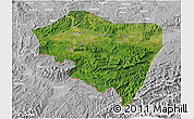Satellite 3D Map of Ningming, lighten, desaturated