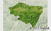 Satellite 3D Map of Ningming, lighten