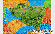 Satellite 3D Map of Ningming, political outside