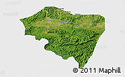 Satellite 3D Map of Ningming, single color outside