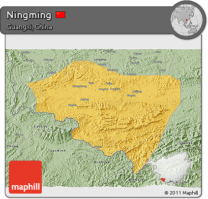 Savanna Style 3D Map of Ningming