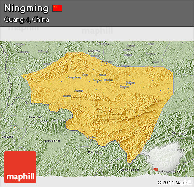 Savanna Style 3D Map of Ningming