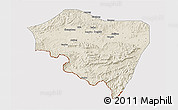 Shaded Relief 3D Map of Ningming, cropped outside
