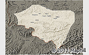 Shaded Relief 3D Map of Ningming, darken