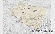 Shaded Relief 3D Map of Ningming, lighten, desaturated