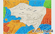 Shaded Relief 3D Map of Ningming, political outside