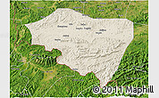 Shaded Relief 3D Map of Ningming, satellite outside