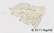 Shaded Relief 3D Map of Ningming, single color outside