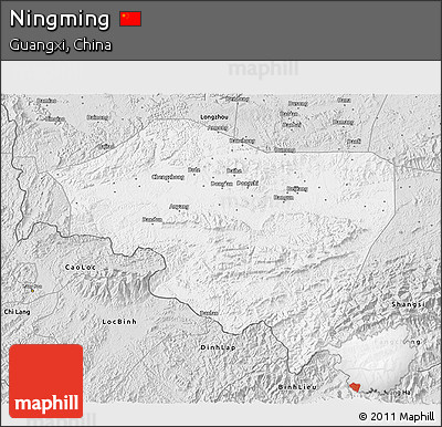Silver Style 3D Map of Ningming