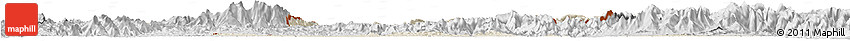 Shaded Relief Horizon Map of Ningming, desaturated