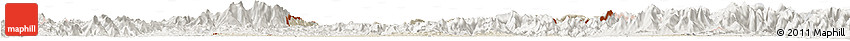 Shaded Relief Horizon Map of Ningming, lighten