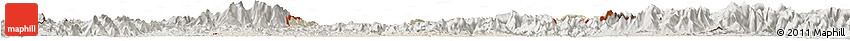Shaded Relief Horizon Map of Ningming, semi-desaturated