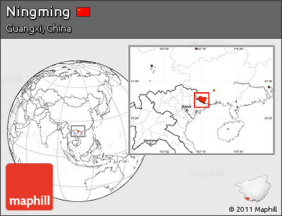 Blank Location Map of Ningming