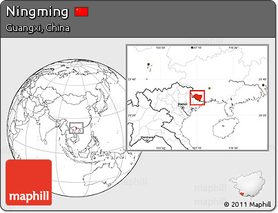 Blank Location Map of Ningming