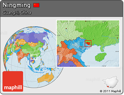 Political Location Map of Ningming