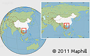 Savanna Style Location Map of Ningming, highlighted country, within the entire country